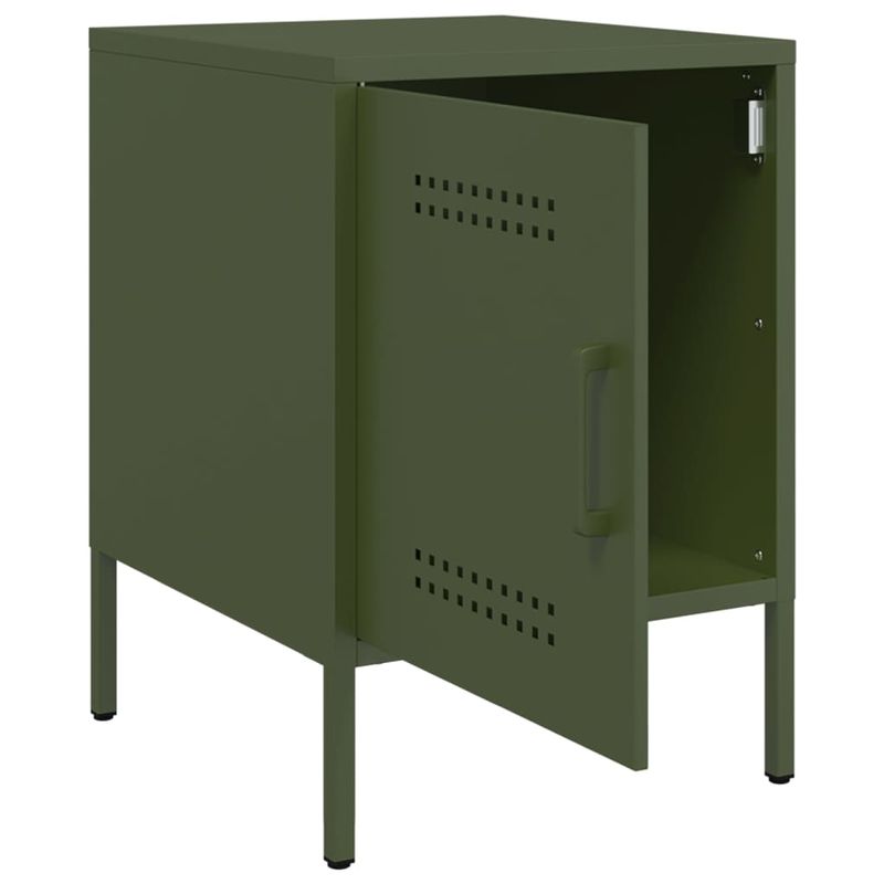 Casa si Gradina - Mobilier - Comode si corpuri - Noptiere - Noptiere, 2 buc., verde olive, 36x39x50,5 cm, otel - Infinity.ro