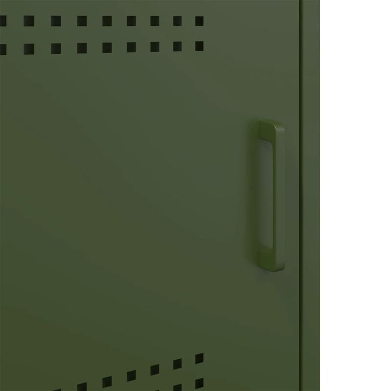 Casa si Gradina - Mobilier - Comode si corpuri - Noptiere - Noptiere, 2 buc., verde olive, 36x39x50,5 cm, otel - Infinity.ro