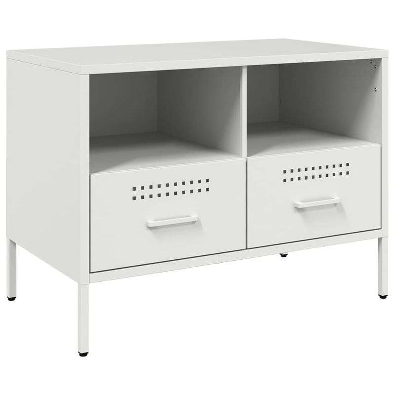 Casa si Gradina - Mobilier - Comode si corpuri - Comode - Dulap TV, 2 buc., alb, 68x39x50,5 cm, otel laminat la rece - Infinity.ro