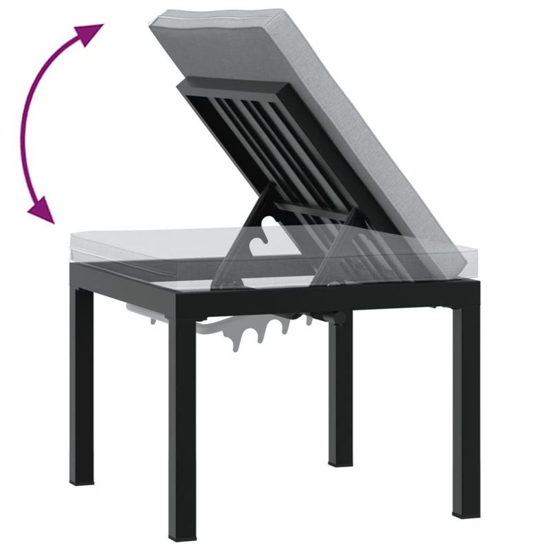 Casa si Gradina - Gradina si terasa - Mobilier exterior - Seturi mobila gradina - Banci gradina cu perne, 3 buc., negru otel vopsit electrostatic - Infinity.ro