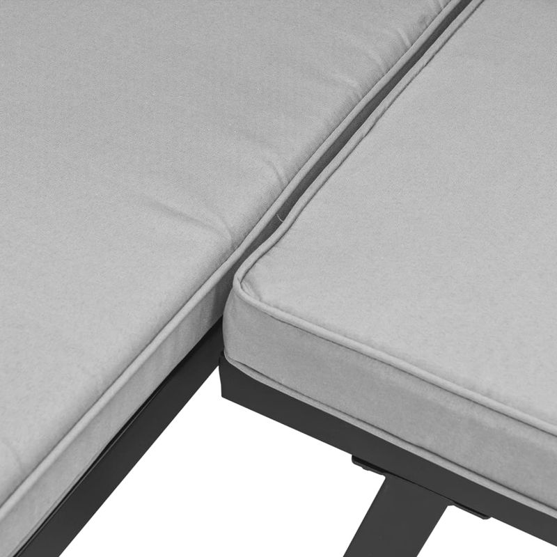 Casa si Gradina - Gradina si terasa - Mobilier exterior - Seturi mobila gradina - Banci gradina cu perne, 3 buc., negru otel vopsit electrostatic - Infinity.ro
