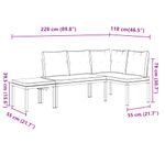 Casa si Gradina - Gradina si terasa - Mobilier exterior - Seturi mobila gradina - Banci gradina cu perne, 3 buc., negru otel vopsit electrostatic - Infinity.ro
