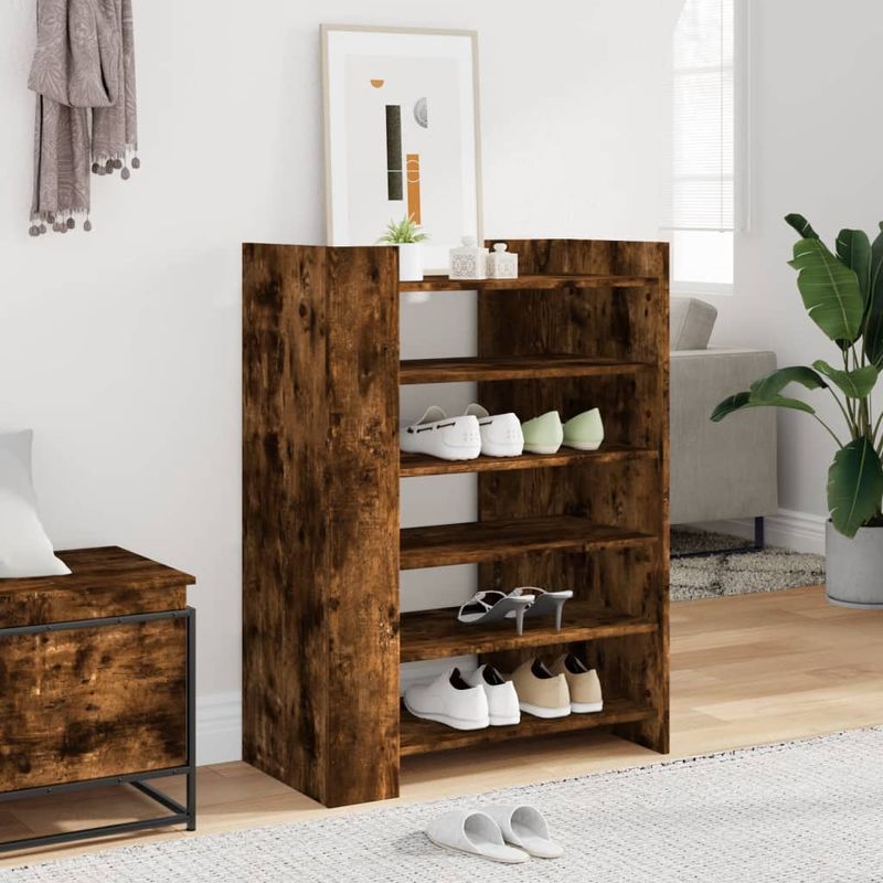 Casa si Gradina - Mobilier - Organizare si depozitare - Organizator incaltaminte - Pantofar, stejar afumat, 74,5x37,5x100 cm, lemn prelucrat - Infinity.ro