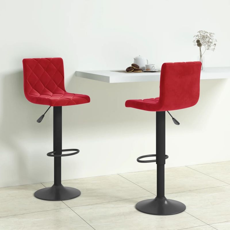Casa si Gradina - Mobilier - Scaune si fotolii - Scaune - Scaune de bar, 2 buc., rosu vin, catifea - Infinity.ro