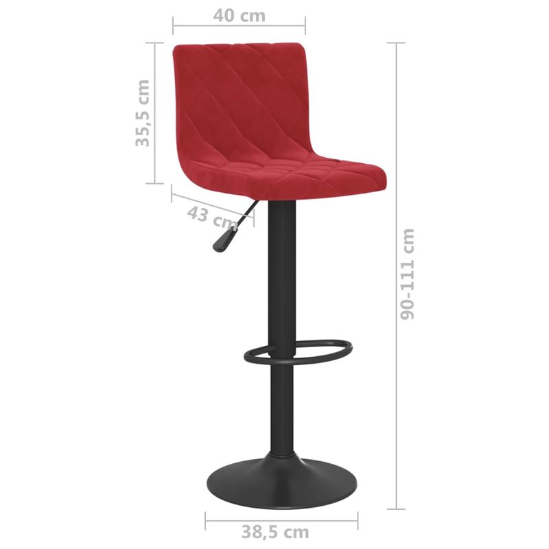 Casa si Gradina - Mobilier - Scaune si fotolii - Scaune - Scaune de bar, 2 buc., rosu vin, catifea - Infinity.ro