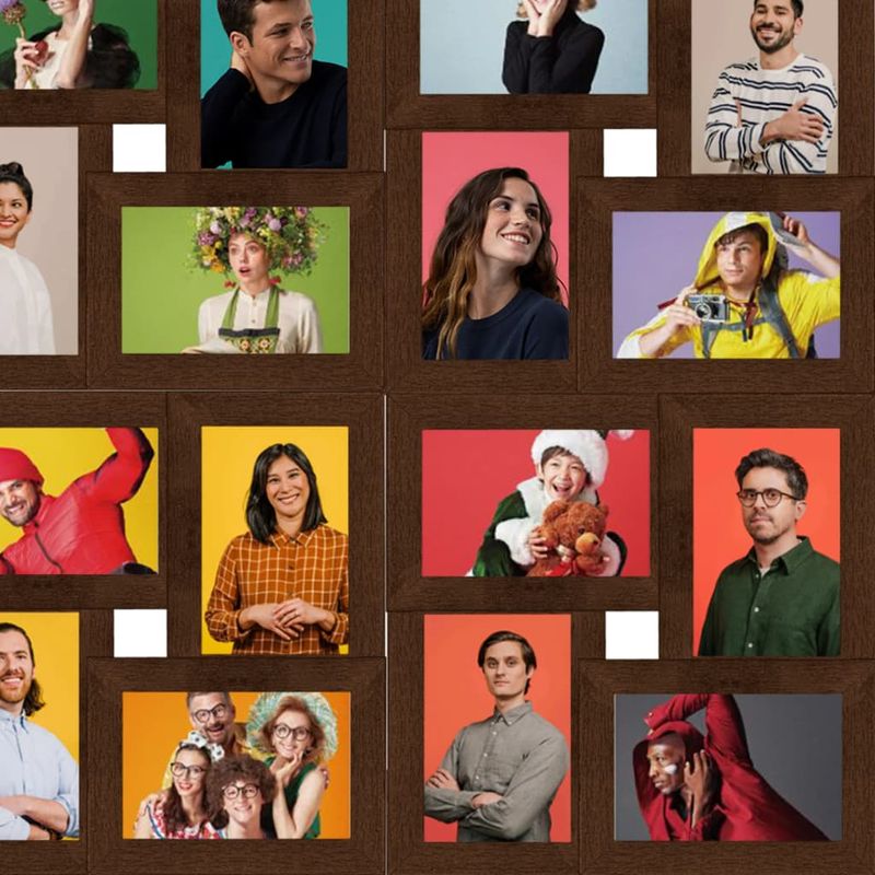 Market - Cadouri - Rame si albume foto - Rama foto colaj, maro inchis, foto 24x (10x15 cm), MDF - Infinity.ro