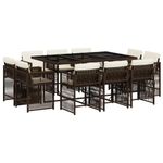 Casa si Gradina - Gradina si terasa - Mobilier exterior - Seturi mobila gradina - Set mobilier de gradina cu perne, 11 piese, maro, poliratan - Infinity.ro