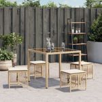 Casa si Gradina - Gradina si terasa - Mobilier exterior - Scaune si sezlonguri gradina - Scaune de gradina cu perne, 4 buc., bej, 41x41x36 cm, poliratan - Infinity.ro