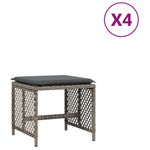 Casa si Gradina - Gradina si terasa - Mobilier exterior - Scaune si sezlonguri gradina - Scaune de gradina cu perne, 4 buc. gri 41x41x36 cm poliratan - Infinity.ro