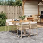 Casa si Gradina - Gradina si terasa - Mobilier exterior - Seturi mobila gradina - Set mobilier de gradina cu perne, 5 piese, bej, poliratan - Infinity.ro