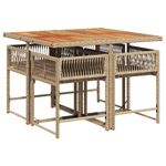 Casa si Gradina - Gradina si terasa - Mobilier exterior - Seturi mobila gradina - Set mobilier de gradina cu perne, 5 piese, bej, poliratan - Infinity.ro