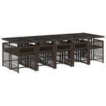 Casa si Gradina - Gradina si terasa - Mobilier exterior - Seturi mobila gradina - Set mobilier de gradina cu perne, 11 piese, maro, poliratan - Infinity.ro