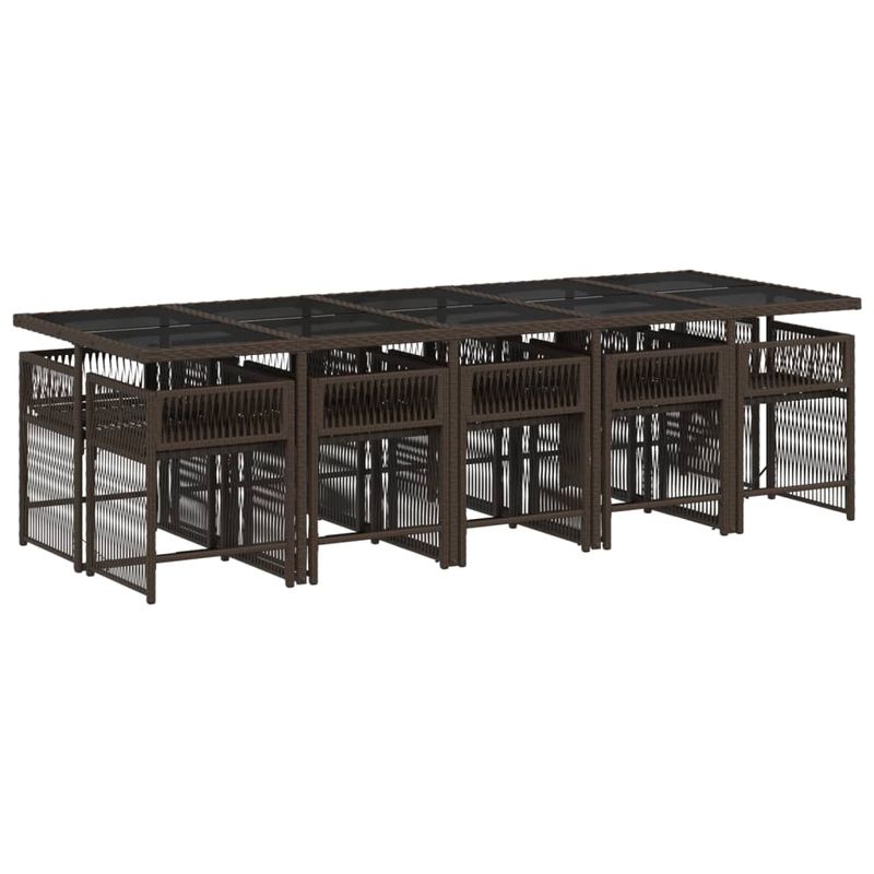 Casa si Gradina - Gradina si terasa - Mobilier exterior - Seturi mobila gradina - Set mobilier de gradina cu perne, 11 piese, maro, poliratan - Infinity.ro