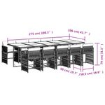 Casa si Gradina - Gradina si terasa - Mobilier exterior - Seturi mobila gradina - Set mobilier de gradina cu perne, 11 piese, maro, poliratan - Infinity.ro