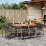 Casa si Gradina - Gradina si terasa - Mobilier exterior - Seturi mobila gradina - Set mobilier de gradina cu perne, 11 piese, gri, poliratan - Infinity.ro