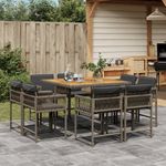 Casa si Gradina - Gradina si terasa - Mobilier exterior - Seturi mobila gradina - Set mobilier gradina cu perne, 9 piese, gri, poliratan - Infinity.ro