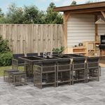 Casa si Gradina - Gradina si terasa - Mobilier exterior - Seturi mobila gradina - Set mobilier de gradina cu perne, 13 piese, gri, poliratan - Infinity.ro