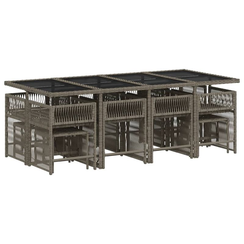 Casa si Gradina - Gradina si terasa - Mobilier exterior - Seturi mobila gradina - Set mobilier de gradina cu perne, 13 piese, gri, poliratan - Infinity.ro