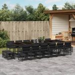 Casa si Gradina - Gradina si terasa - Mobilier exterior - Seturi mobila gradina - Set mobilier de gradina cu perne, 17 piese, negru, poliratan - Infinity.ro