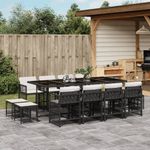 Casa si Gradina - Gradina si terasa - Mobilier exterior - Seturi mobila gradina - Set mobilier de gradina cu perne, 13 piese, negru, poliratan - Infinity.ro