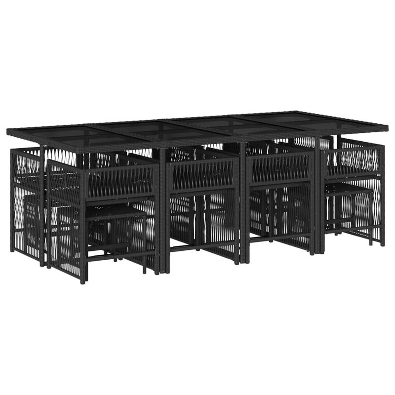 Casa si Gradina - Gradina si terasa - Mobilier exterior - Seturi mobila gradina - Set mobilier de gradina cu perne, 13 piese, negru, poliratan - Infinity.ro