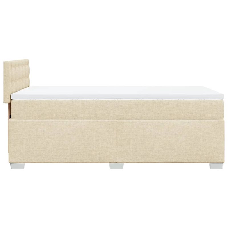 Casa si Gradina - Mobilier - Paturi si accesorii - Paturi - Pat box spring cu saltea, crem, 80x200 cm, textil - Infinity.ro