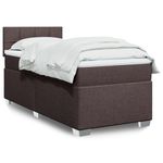 Casa si Gradina - Mobilier - Paturi si accesorii - Paturi - Pat box spring cu saltea, maro inchis, 90x200 cm, textil - Infinity.ro