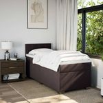 Casa si Gradina - Mobilier - Paturi si accesorii - Paturi - Pat box spring cu saltea, maro inchis, 90x200 cm, textil - Infinity.ro