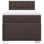 Casa si Gradina - Mobilier - Paturi si accesorii - Paturi - Pat box spring cu saltea, maro inchis, 90x200 cm, textil - Infinity.ro