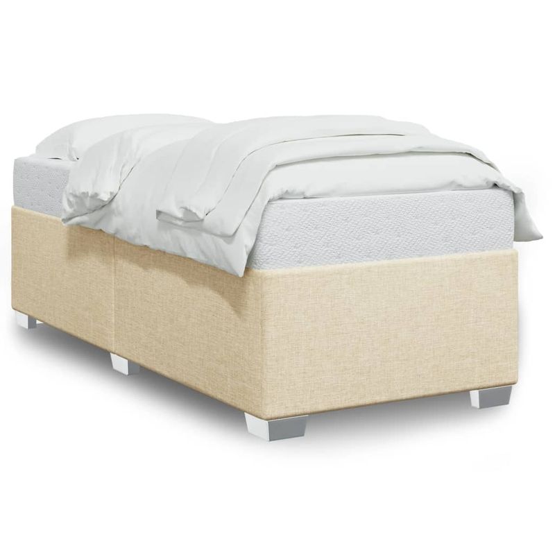 Casa si Gradina - Mobilier - Paturi si accesorii - Paturi - Cadru de pat, crem, 90x190 cm, material textil - Infinity.ro