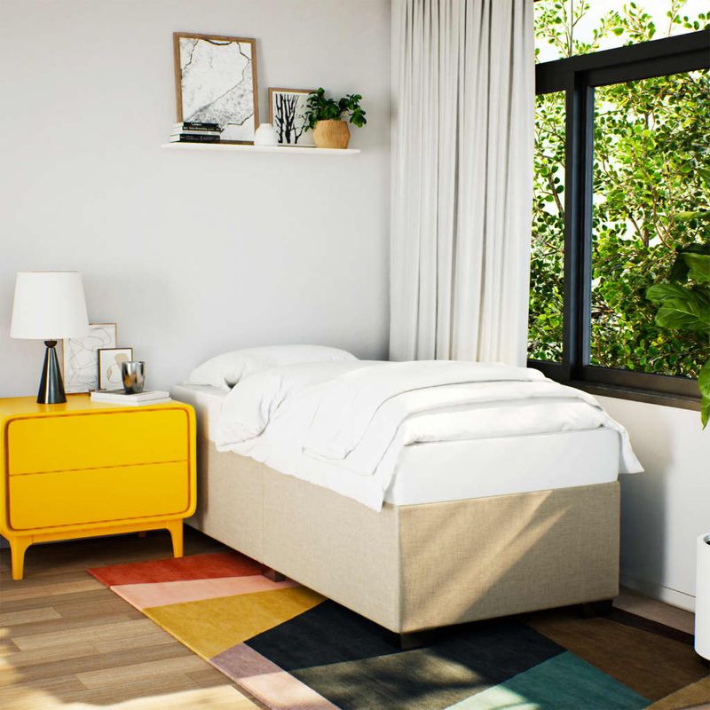 Casa si Gradina - Mobilier - Paturi si accesorii - Paturi - Cadru de pat, crem, 90x190 cm, material textil - Infinity.ro