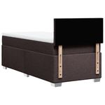 Casa si Gradina - Mobilier - Paturi si accesorii - Paturi - Pat box spring cu saltea, maro inchis, 90x200 cm, textil - Infinity.ro