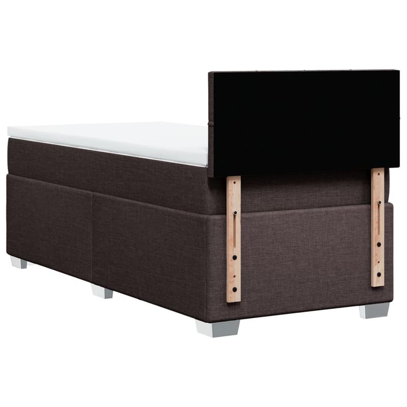 Casa si Gradina - Mobilier - Paturi si accesorii - Paturi - Pat box spring cu saltea, maro inchis, 90x200 cm, textil - Infinity.ro