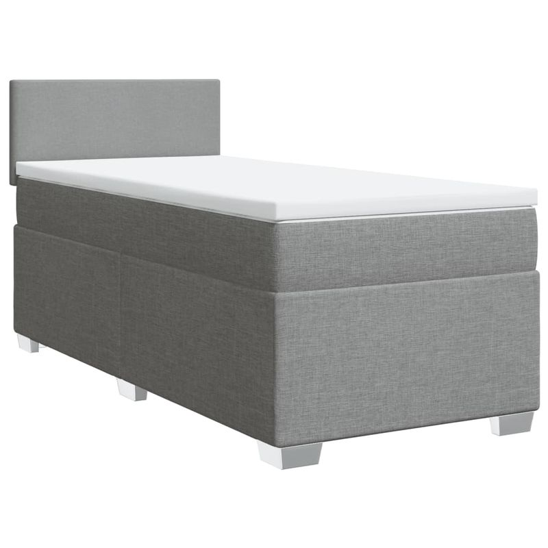 Casa si Gradina - Mobilier - Paturi si accesorii - Paturi - Pat continental cu saltea, gri deschis, 80x200 cm, textil - Infinity.ro
