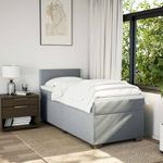 Casa si Gradina - Mobilier - Paturi si accesorii - Paturi - Pat continental cu saltea, gri deschis, 80x200 cm, textil - Infinity.ro