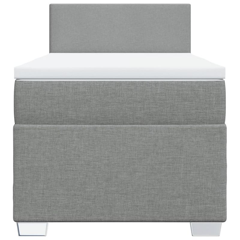 Casa si Gradina - Mobilier - Paturi si accesorii - Paturi - Pat continental cu saltea, gri deschis, 80x200 cm, textil - Infinity.ro