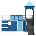 Casa si Gradina - Mobilier - Paturi si accesorii - Paturi - Pat supraetajat cu tobogan si perdele, albastru, 90x200 cm - Infinity.ro