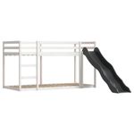 Casa si Gradina - Mobilier - Paturi si accesorii - Paturi - Pat supraetajat cu tobogan si perdele, albastru, 90x200 cm - Infinity.ro