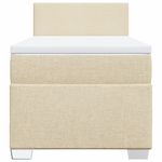 Casa si Gradina - Mobilier - Paturi si accesorii - Paturi - Pat box spring cu saltea, crem, 100x200 cm, textil - Infinity.ro