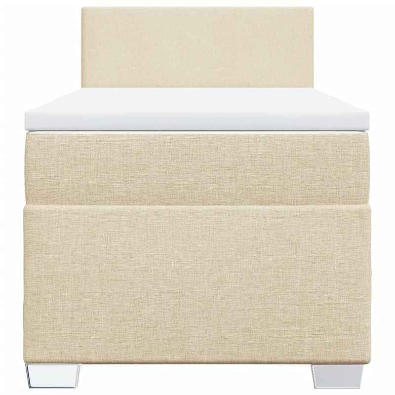 Casa si Gradina - Mobilier - Paturi si accesorii - Paturi - Pat box spring cu saltea, crem, 100x200 cm, textil - Infinity.ro