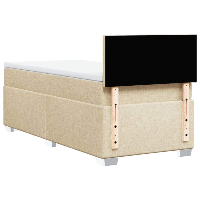 Casa si Gradina - Mobilier - Paturi si accesorii - Paturi - Pat box spring cu saltea, crem, 100x200 cm, textil - Infinity.ro