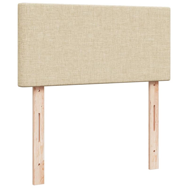 Casa si Gradina - Mobilier - Paturi si accesorii - Paturi - Pat box spring cu saltea, crem, 100x200 cm, textil - Infinity.ro