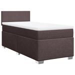 Casa si Gradina - Mobilier - Paturi si accesorii - Paturi - Pat box spring cu saltea, maro inchis, 100x200 cm, textil - Infinity.ro