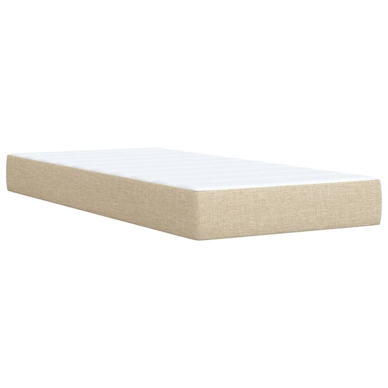 Casa si Gradina - Mobilier - Paturi si accesorii - Paturi - Pat box spring cu saltea, crem, 100x200 cm, textil - Infinity.ro