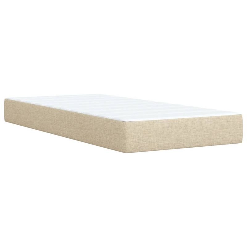 Casa si Gradina - Mobilier - Paturi si accesorii - Paturi - Pat box spring cu saltea, crem, 90x200 cm, textil - Infinity.ro