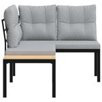 Casa si Gradina - Gradina si terasa - Mobilier exterior - Bancute de gradina - Banci de gradina cu perne 2 buc negru otel vopsit electrostatic - Infinity.ro