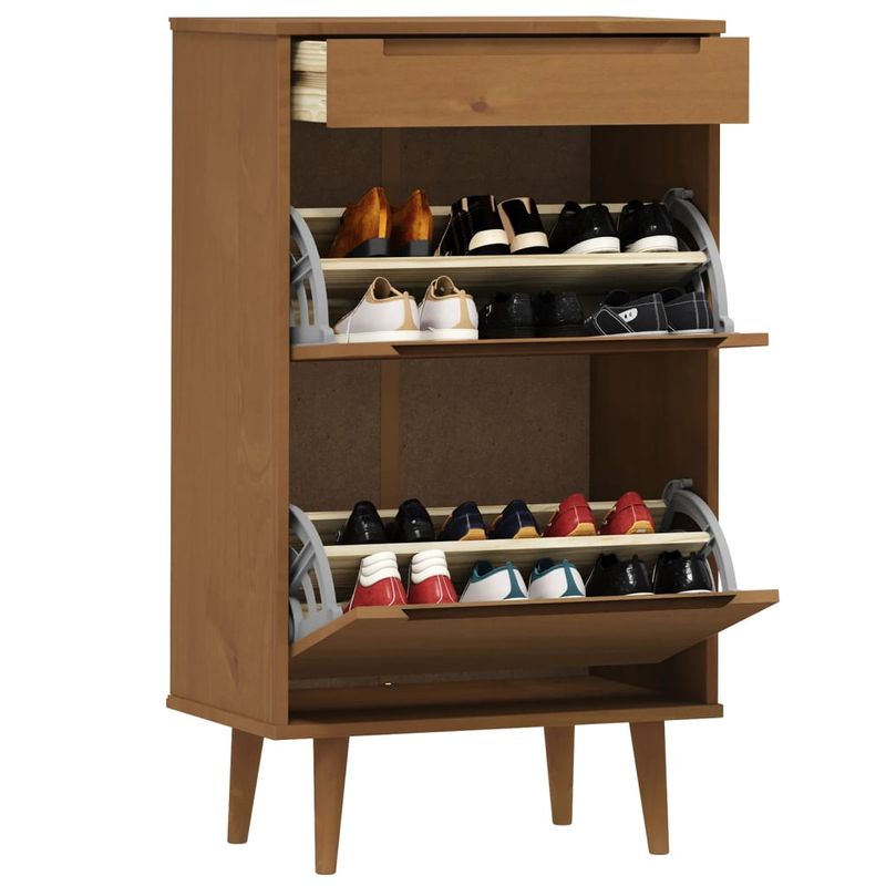 Casa si Gradina - Mobilier - Organizare si depozitare - Organizator incaltaminte - Pantofar "MOLDE", maro, 59,5x35x103 cm, lemn masiv de pin - Infinity.ro