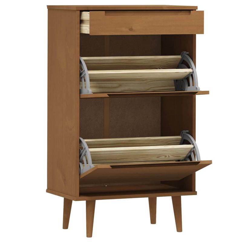 Casa si Gradina - Mobilier - Organizare si depozitare - Organizator incaltaminte - Pantofar "MOLDE", maro, 59,5x35x103 cm, lemn masiv de pin - Infinity.ro
