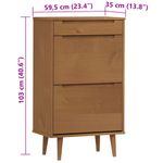 Casa si Gradina - Mobilier - Organizare si depozitare - Organizator incaltaminte - Pantofar "MOLDE", maro, 59,5x35x103 cm, lemn masiv de pin - Infinity.ro