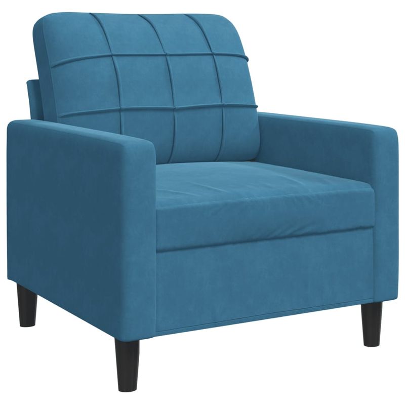 Casa si Gradina - Mobilier - Seturi de mobilier - Seturi living - Set de canapele cu perne, 3 piese, albastru, catifea - Infinity.ro